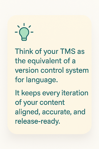 TMS version control system for language